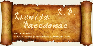 Ksenija Macedonac vizit kartica